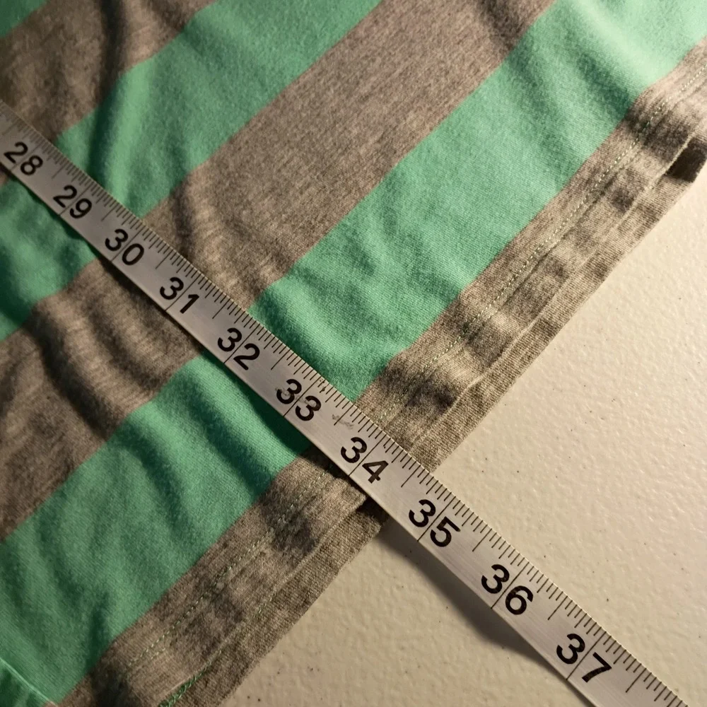 Olive & Oak Womens Mint Gray Striped Sleeveless Drawstring Waist Pocket Dress M - Picture 7 of 7